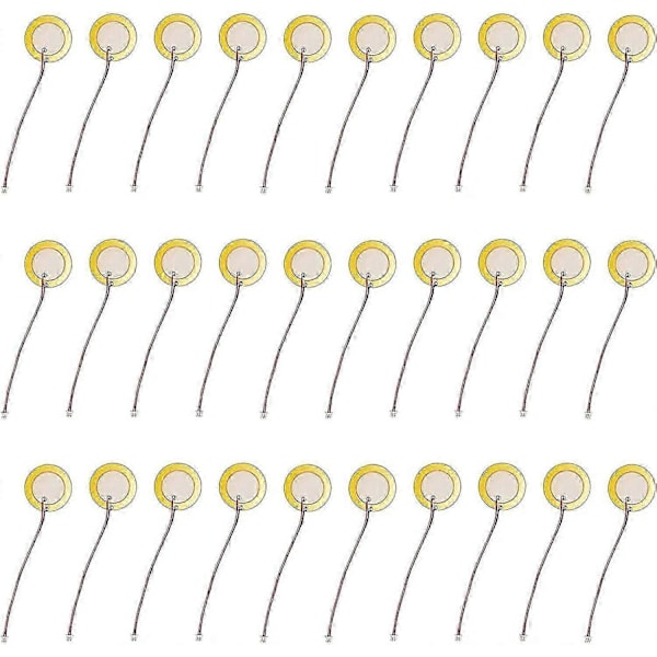 30 kpl Pietsosähköiset elementit Summer, 27 mm Pietsosähköiset akustiset mikrofonit, Pietsomuunninelementti, Levy mikrofonit, Mikrofonisummeri, Pietsolaukaisusummeri