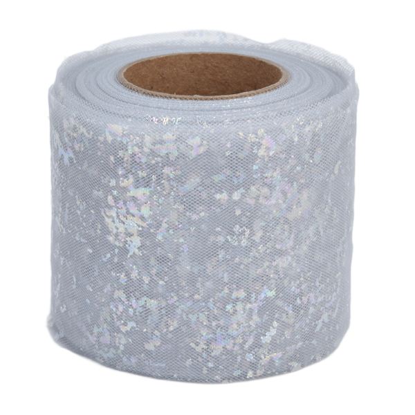Tulle stof 25 meter 6cm polyester materiale letvægts bærbare tylle ruller til tøj dekoration grå