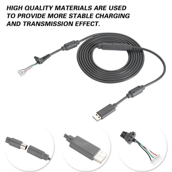 USB 4-pinners spillkabel erstatningstråd breakaway-adapter for Xbox 360 (grå)