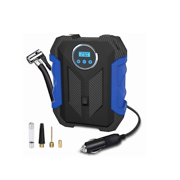 Bärbar 12V bildäckspump - 150PSI med tryckmätare och LED-ljus