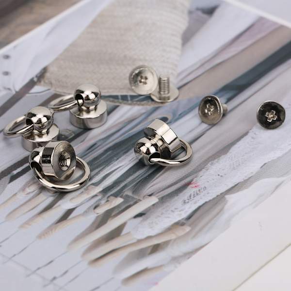 20 Set Stud Rivets 9mm Mässing O-Ring Huvudknapp Rivet Stud för LäderhantverkSilver