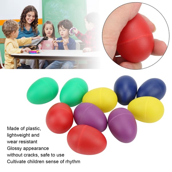 Fargerike Mini Egg Shakers - Sett med 10 Perkusjons Musikkinstrument Leker