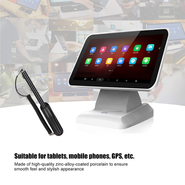 Kapacitiv Touch Screen Pen Sort Metal Højfølsom Stylus til mobiltelefon GPS