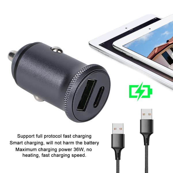 Bærbar dobbelt USB-port hurtig biloplader understøtter QC3.0