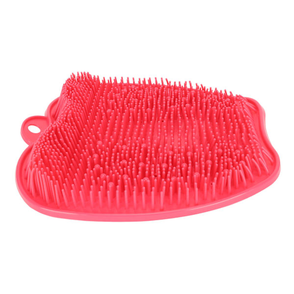 Duschfot Scrubber Fruktform Anti Slip Sugkopp Mjuk Silikon Fotbricka för Badrumsmassage Rosa