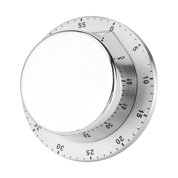 Manuell Mekanisk Kökstimer med Magnetisk Bas Nedräkning Matlagning Bakning Tidsverktyg Silver