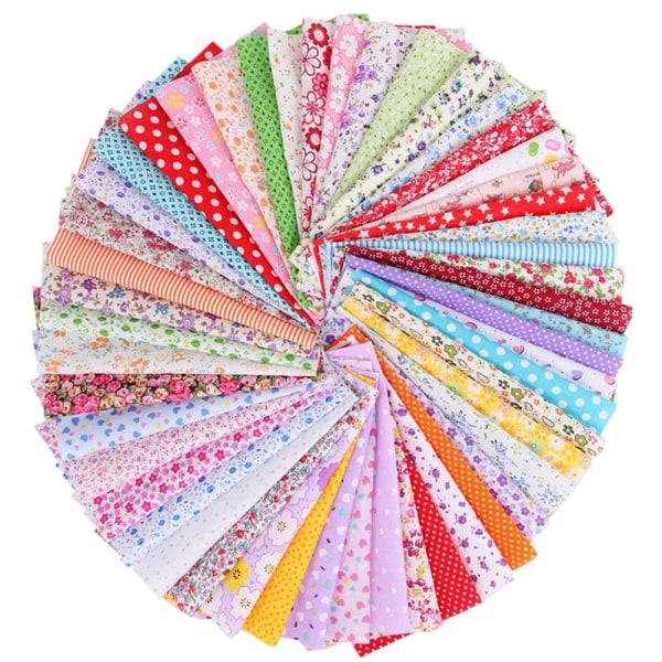 100 st Square Patch Work Printed Olika mönster Klädtillbehör för DIY-sömnad