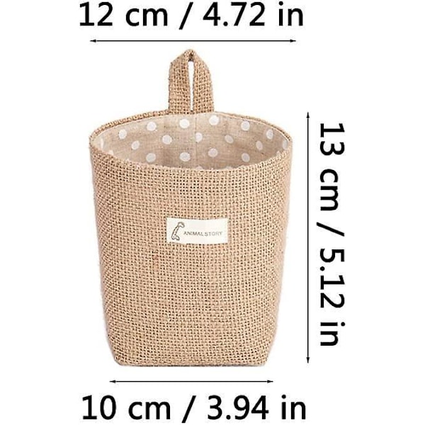 4 Stykker Foldbar Opbevaringskurv med Håndtag, Hængende Opbevaringspose, Opbevaringskurv af Bomuldslinned, 4 Farver, til Opbevaring af Kosmetik, Nøgler, Legetøj