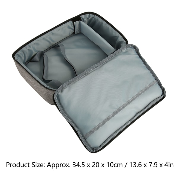 Projektorveske 13,6x7,9x4 tommers kraftig nylon bærbar projektorbæreveske med solid håndtak for reisegrå