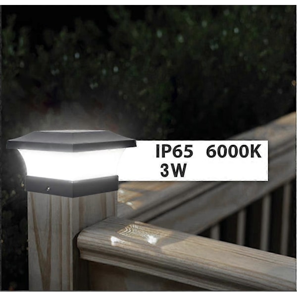 2-pack Solcellslampor för Stolpar IP65 Solcellslampa för Trästolpar Vit Blå Lampa Terrass Trädgård Gårdsdekoration Vattentät