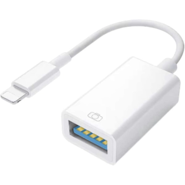 Lightning-kabel, USB-adapter för iPhone-kamera, iOS OTG-kabeladapter för iPad med stöd för USB-disk, kortläsare, mus, tangentbord