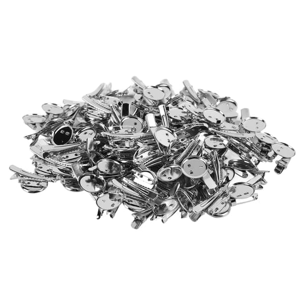 100 stk. blanke knapbadges i metal, robuste, holdbare, genanvendelige, bred anvendelse, tilpassede knappenåle