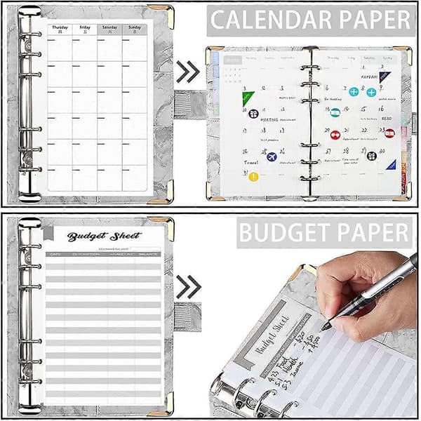 Budget Binder Pung til Kontantfyldning Penge Organizer Binder Budgetbog Planlægger med Etiket