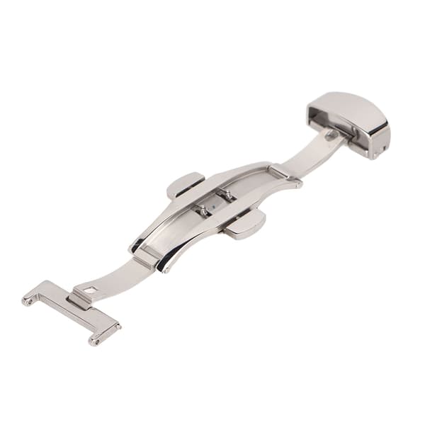 Sølvfarget rustfritt stål klokke deployant spenne høypolert ergonomisk klokkespenne erstatning for urmaker 18