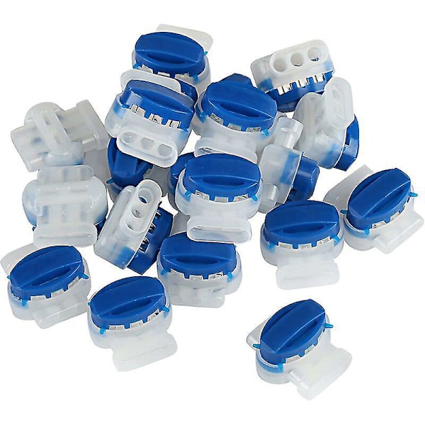 20-pack Resin Fyllda Kabelkontakter 3-polig Vattentäta Kopplingsplintar för Robotgräsklippare