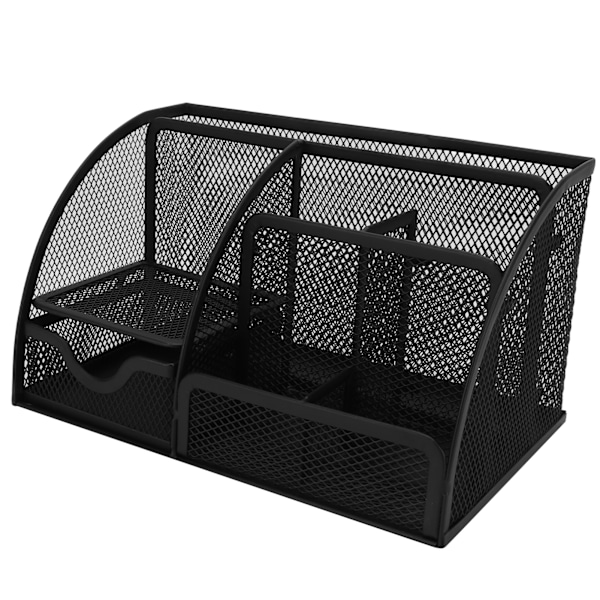 Lille skrivebordsarrangør, simpelt design, multifunktionel, robust, holdbar, rustfri metalpennearrangør til skrivebord, kontor, sovesal