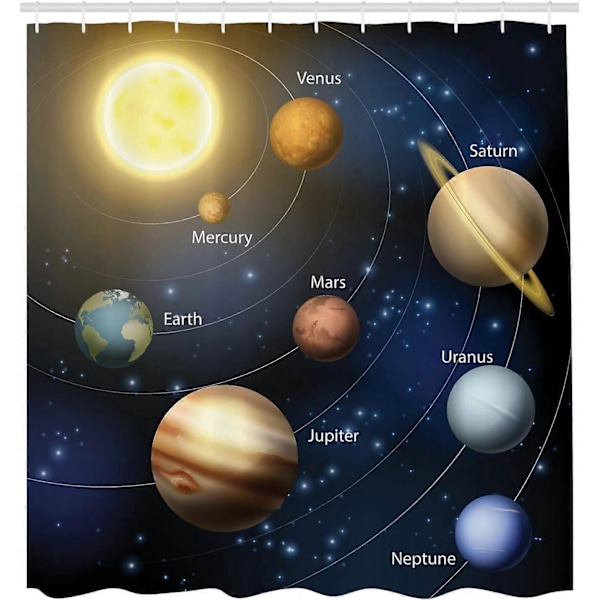 2025 Nyt Puzzle bruseforhæng, solsystem solplanetarisk bane astronomi ydre rum, stof badeværelsesdekoration