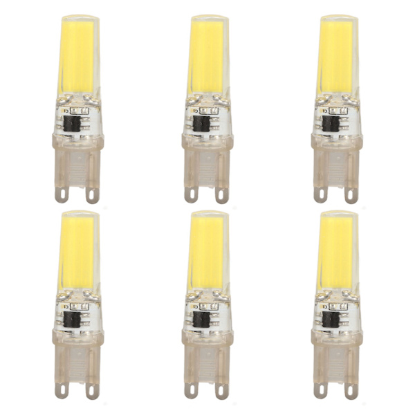 6st G9 LED-lampa COB Dimbar Professionell G9 LED-lampa Byte för vägglampor Bordslampor 220V vitt ljus