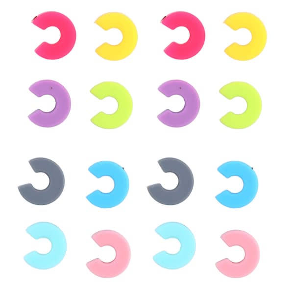 16PCS Mini Circle Silikon Vinglasmarkör Kopp Identifieringsring Känneteckningsetikett