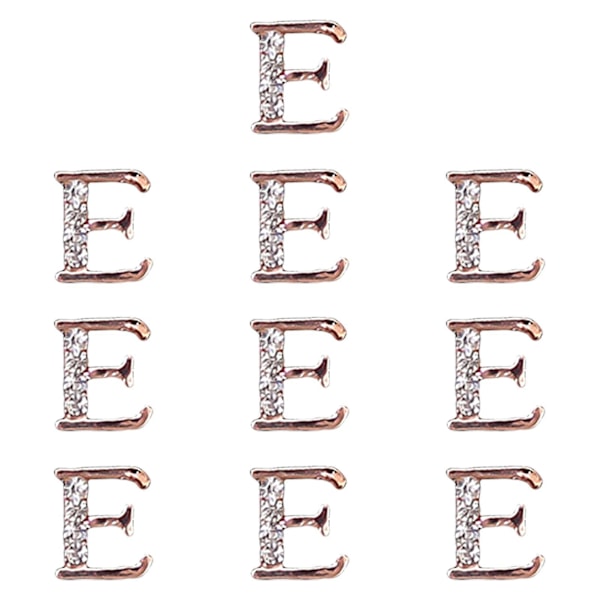 Gyllene 3D-glittrande alfabet nagelkonst strass - set om 10 E