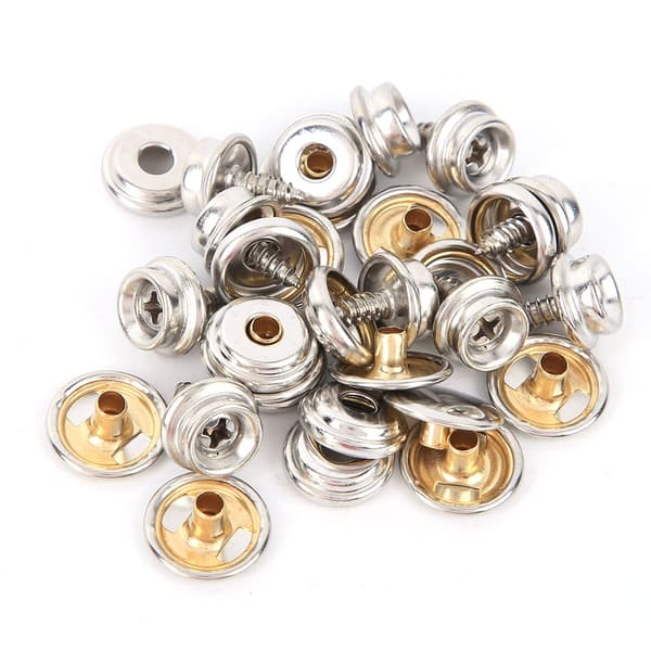 10 uppsättningar koppartältfästspänne skruvtryckknappar fästtryckknapp Fotlängd 15 mm