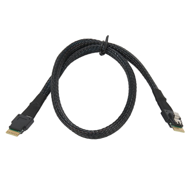 Ohut SAS-kaapeli jopa 12 GBPS tinattua kuparia, joustava ja vakaa, turvallinen Micro SATA -kaapeli pöytätietokoneen kotelon kiintolevylle 1 metri / 3,3 jalkaa