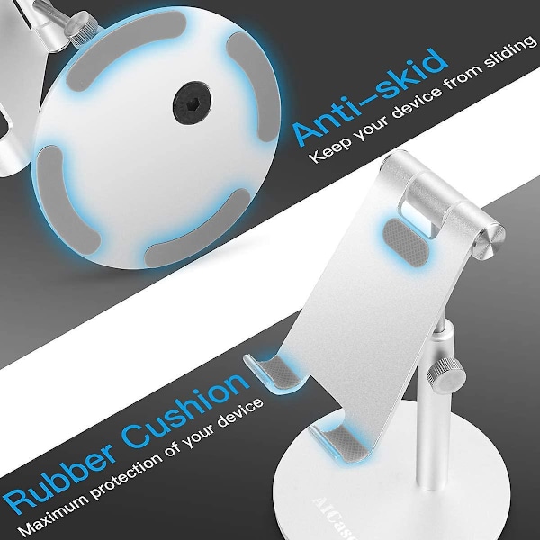 Justerbart aluminiumsstativ for nettbrett/telefon - Universell kompatibilitet (4-12,9\")