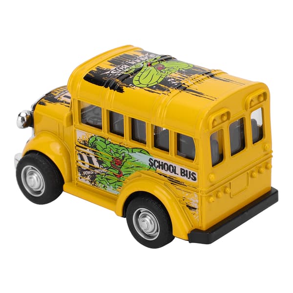 1:36 Mini Alloy Skolebus Model Træk Tilbage Lyd Lys Batteri Køretøj Legetøj Børnegave Gul