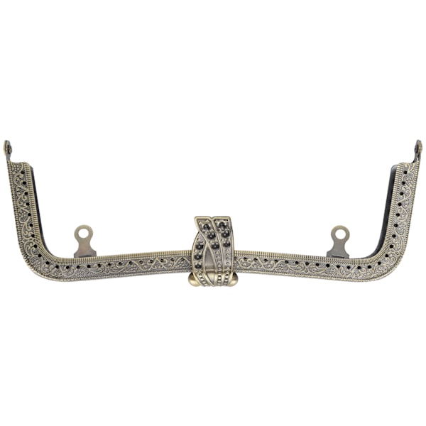 Metallveske Ramme DIY Kyss Clasp Lås Retro Preget Håndtak Maskinvare Tilbehør 20cmBronse B01-027—00476
