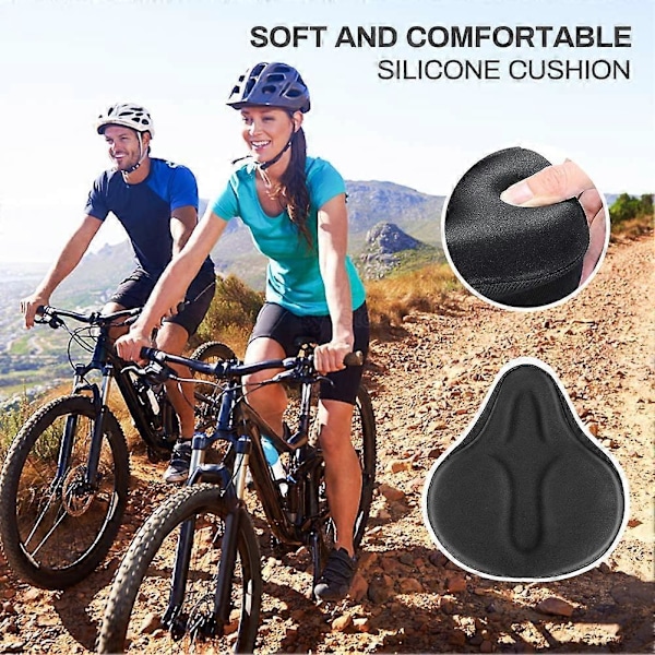 Bred Gel Cykelsadelöverdrag med Halkfritt Memory Foam Hål för Män och Kvinnor