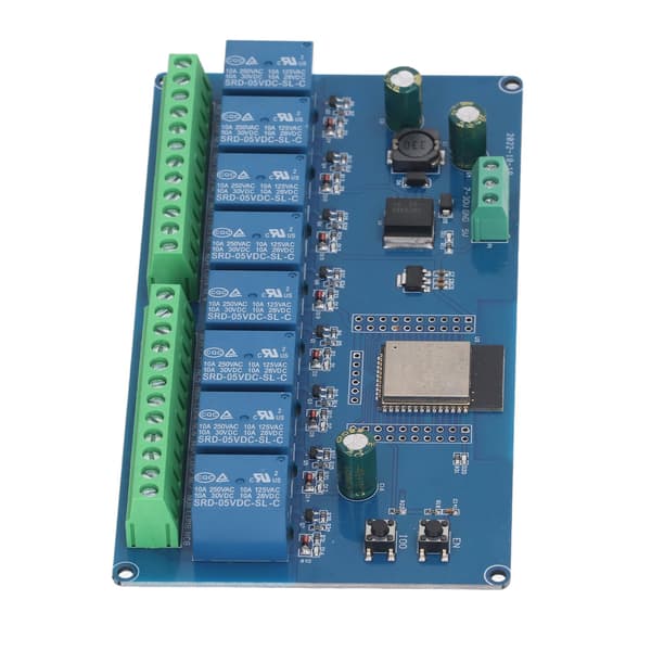 8-kanals relémodul ESP32 WiFi trådløs kontroll BLE utviklingskort ESP32-WROOM-32E DC 5-30V
