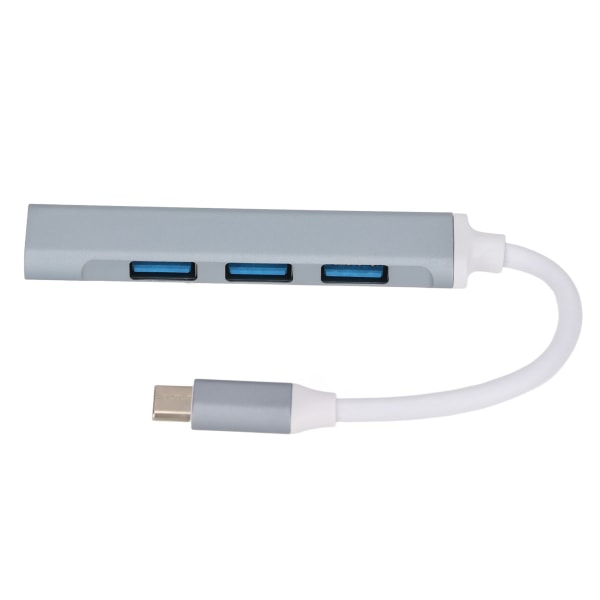 USB C Hub 4 i 1 höghastighets lätt bärbar USB dockningsstation för tangentbordsskrivare Mobiltelefon TabletGrå