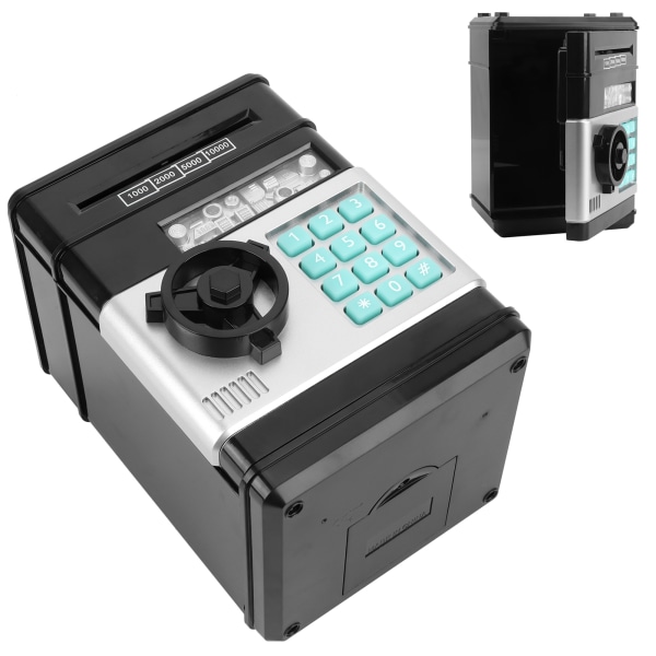 Elektroninen säästöpossu simulaatio pankkiautomaatti Salasana Money Box Käteisraha Kolikoiden Säästölaatikko Lahja KidBlackille
