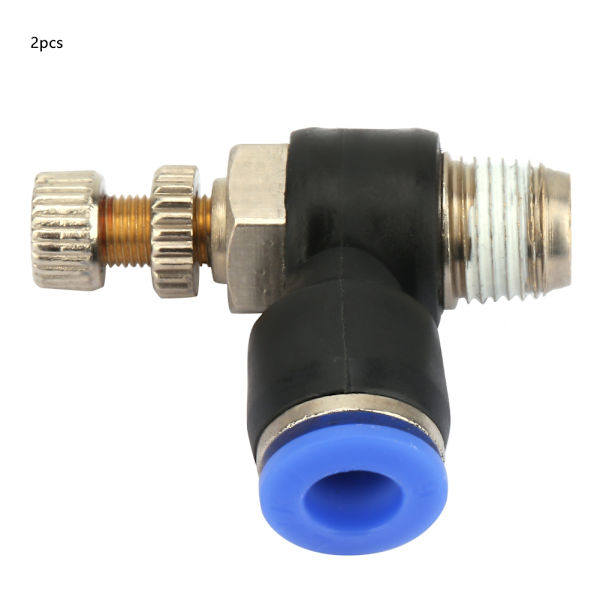 2 stk. Rør Luftstrømningshastighedsregulator Rør Pneumatisk Monteringsregulatorventil SL6-01