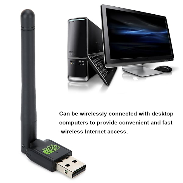 Ilmainen USB2.0 WiFi Langaton sovitin Verkkokortti Antenni Wi-Fi-vastaanotin 150Mbps