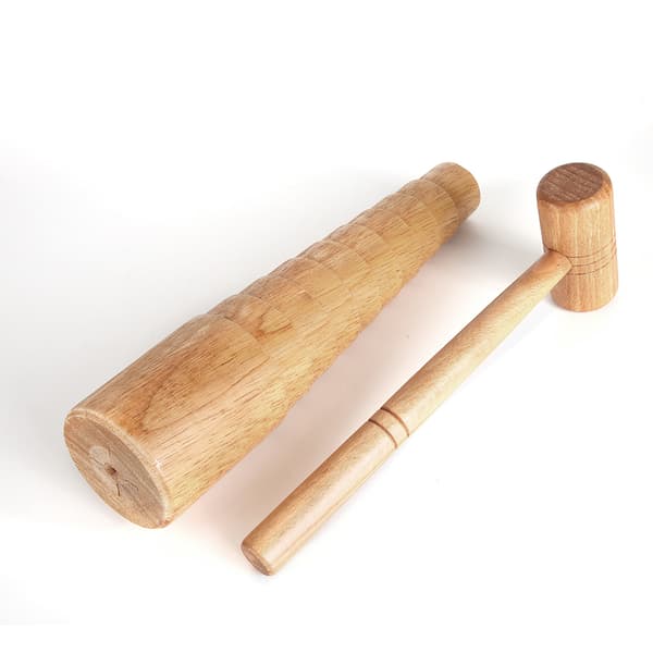 2st / set Trä Mandrel Sizer Smyckestillverkning Justera Armbandsstorlek Mätsticka Hammare Verktygssats