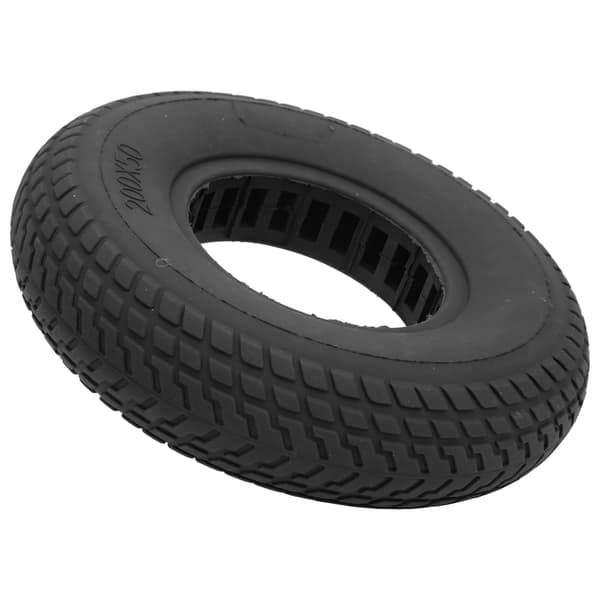 200x50mm Eksplosjonssikkert solid dekk Gummihjul Hul ut demping for elektrisk sparkesykkel (Svart)