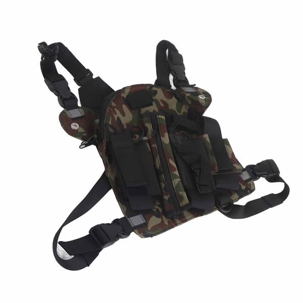 Radiosele  Bröstficka Framficka  Pouch Holster Walkie Talkie Väst Rig Bärväska Utomhus Lätt Kamouflage