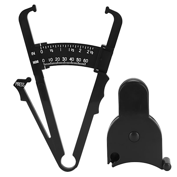 Kropsmålingsenhed Sort 150 cm/60 tommer Caliper Måling Supplies for Fitness tabe sig (Tommer Fett Caliper 150cm/60in Taljemål)
