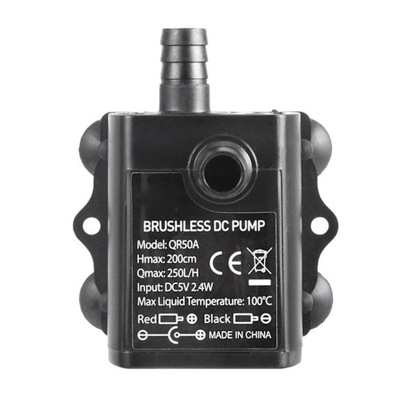 Mini Ultra Quiet Nedsänkbar Pump Akvarium Trädgård Damm USB Fontän Vattenpump DC 5V 250L/H QR50A
