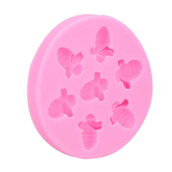 Kakeform Bieformet Matkvalitets Silikon Kakeform Kakedekorasjon DIY Bakeredskap Rosa