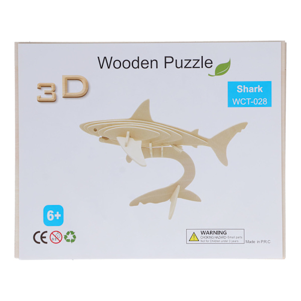 3D Träpussel Leksak Kreativ DIY Hjärngympa Djurpussel för Barn Över 6 År 028
