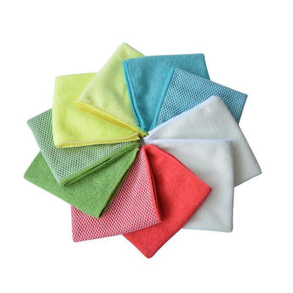 10-pack Mikrofiber Rengöringsdukar - Dubbel Storlek - för Telefonskärmar, LCD-TV, Surfplattor, Kameralinser