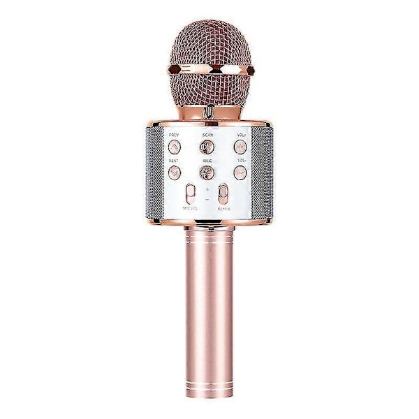 WS858 Bærbar Bluetooth Karaoke Mikrofon Trådløs Professionel Højttaler Hjemme KTV Håndholdt Mikrofon (Rose Gold)
