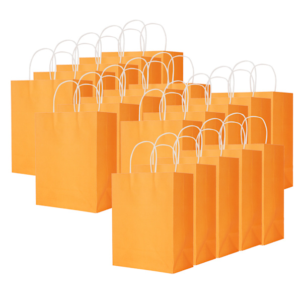 Miljövänlig bärbar kraftpapperspåse Butik Kläderförpackning Presentpåse (M 21 x 11 x 27,5 cm) Orange