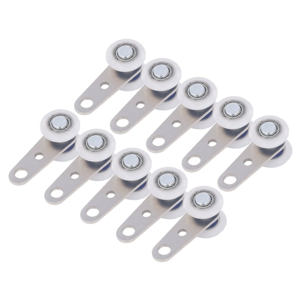 10 stk remskive i rustfritt stål og nylon med 2 nylonhjul 19 mm diameter 44 mm lengde for skyvedør