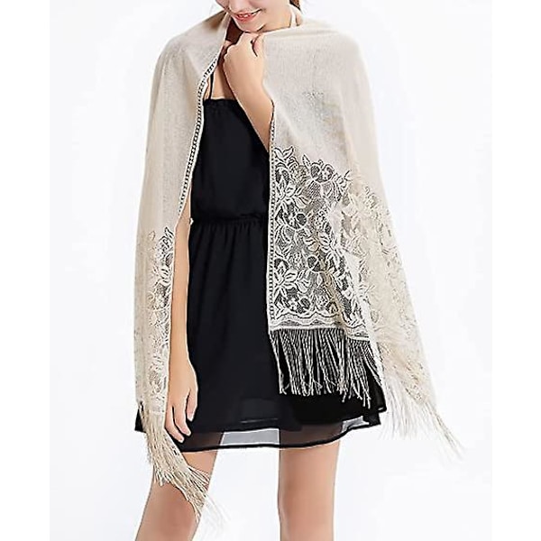 Elegant spets Pashmina för bröllopssjalar för kvinnor