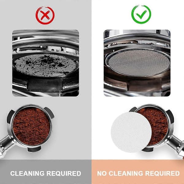 100 51mm Runde Kaffefiltre, Mikro Papirfilter Udskiftning til Kaffe- og Espressomaskiner - Hvid