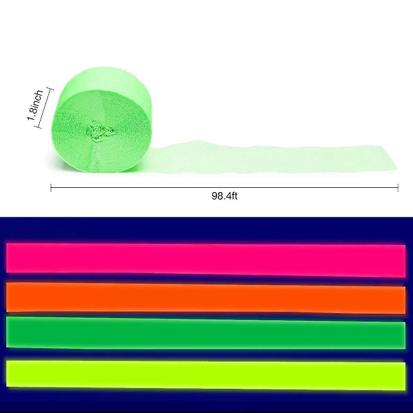 Super Lys UV Sortlys Reaktiv Neon Tape (8-pak)