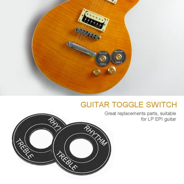 Växlingsplatta i aluminium Rhythm Treble Washer Ring för LP EPI elgitarr (svart)